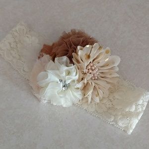 Neutrals flower headband